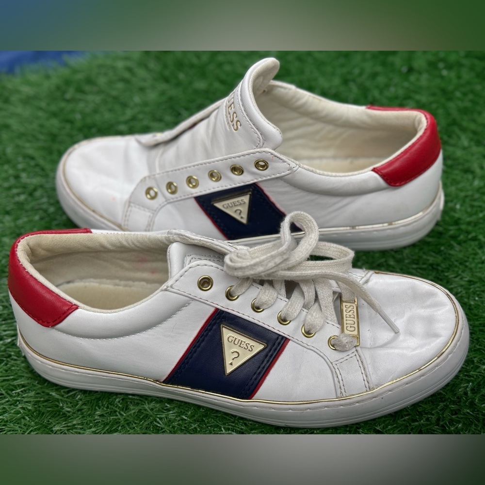 Women's GUESS Red‎ Multi Lace-Up Casual Low Top GFGILDA11 Sneakers Size 9M